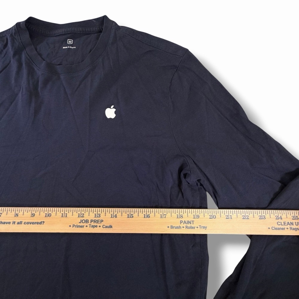 Official Apple Store Employee Logo Unisex T Shirt Long Sleeve Blue Medium M Navy - Picture 8 of 10